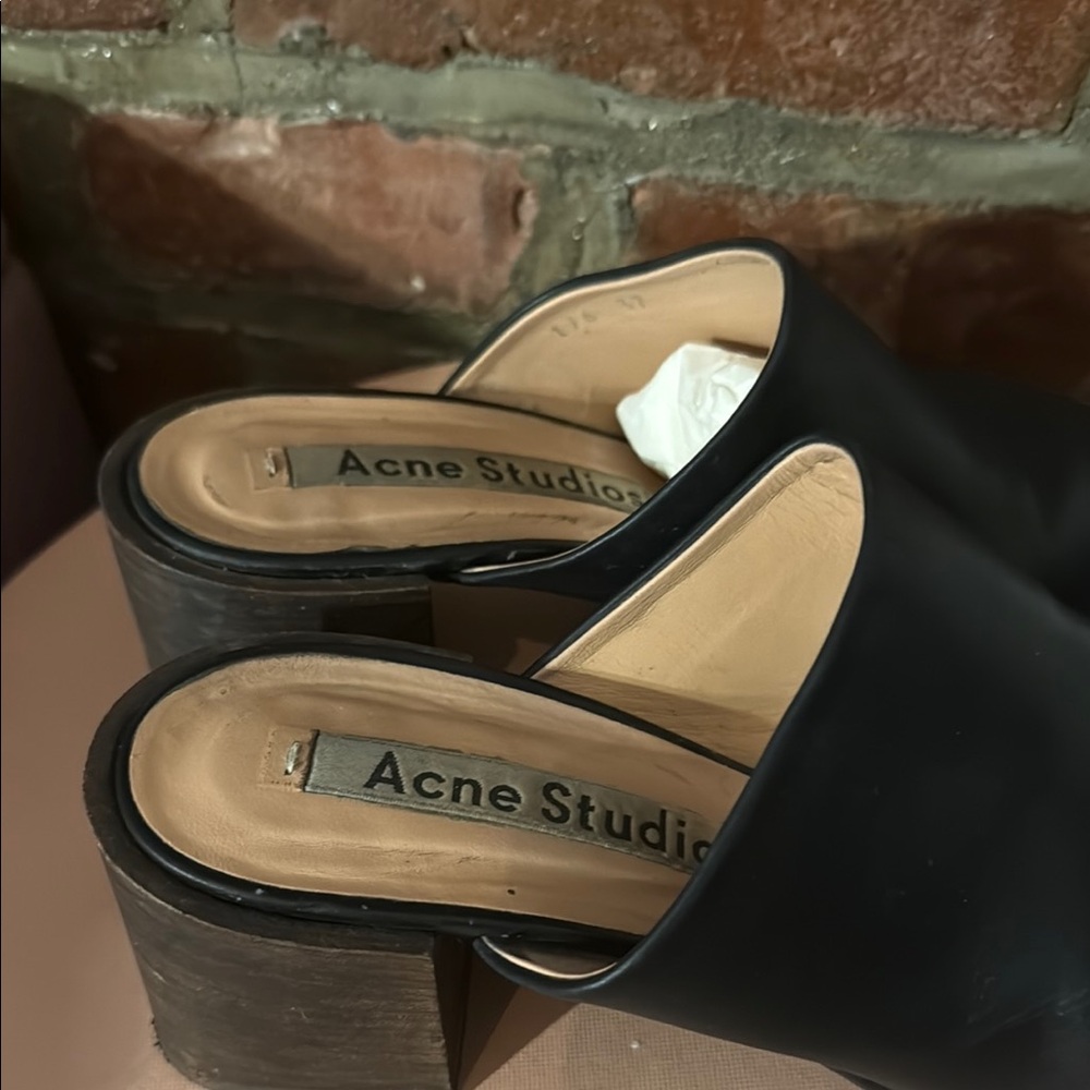❤️ ACNE Studios La Garçonne Black Leather Mules Sihl - Picture 6 of 8